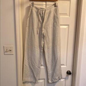 Coldwater Creek NWOT natural fit linen blend beige pants size 12